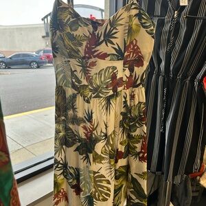 Tropical Leaf Print Dress